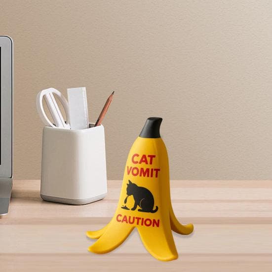 1/2 stk. Forsiktig kattespy skilt Bananskall Kattespy advarselskilt Hjemmekontor Mini bordskilt Humoristisk dekorasjon Gave til dyreelskere