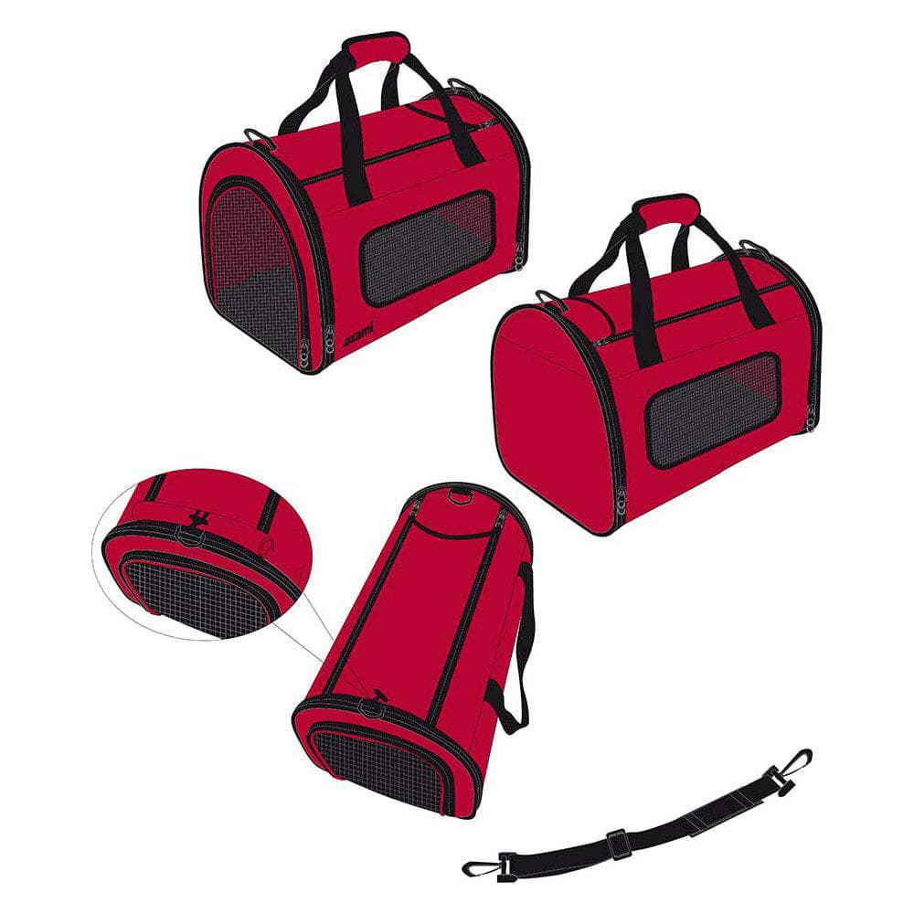 Transportveske nylon Ozami 41.5x25x25cm - Rød