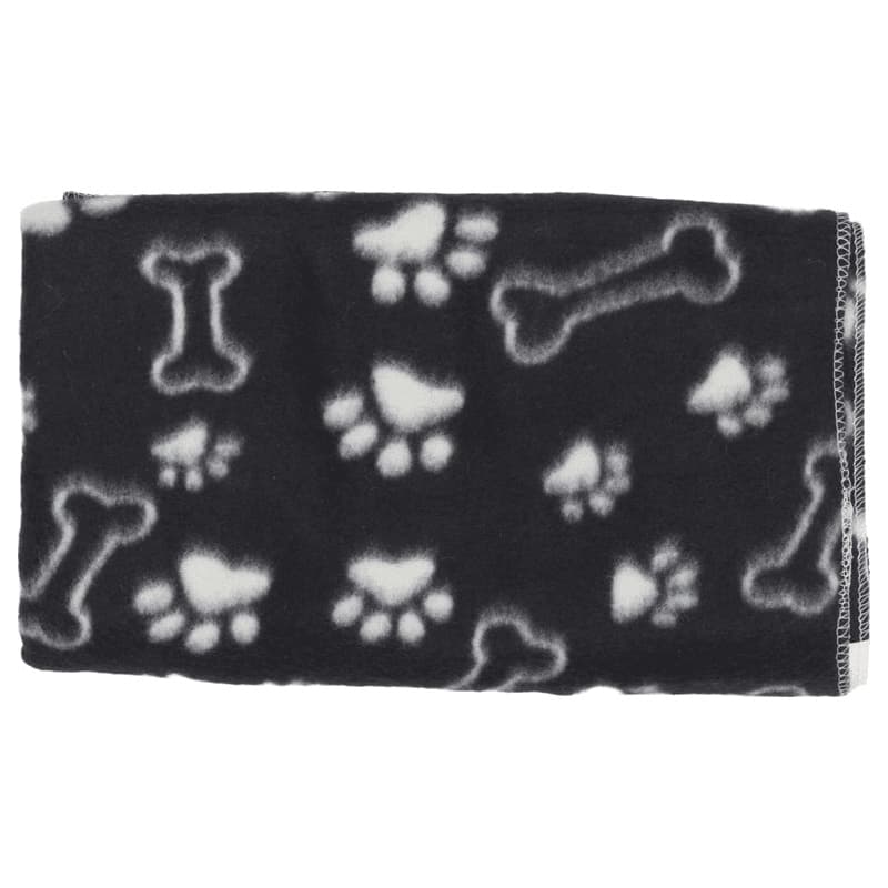 Companion Fleece Teppe Svart med Motiv - 70x100 cm