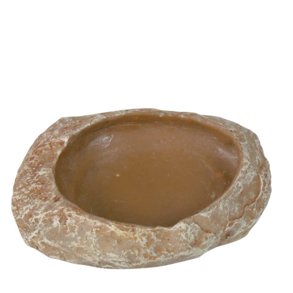 Vann og Matskål Naturlig Look Stenklippe - 11 cm