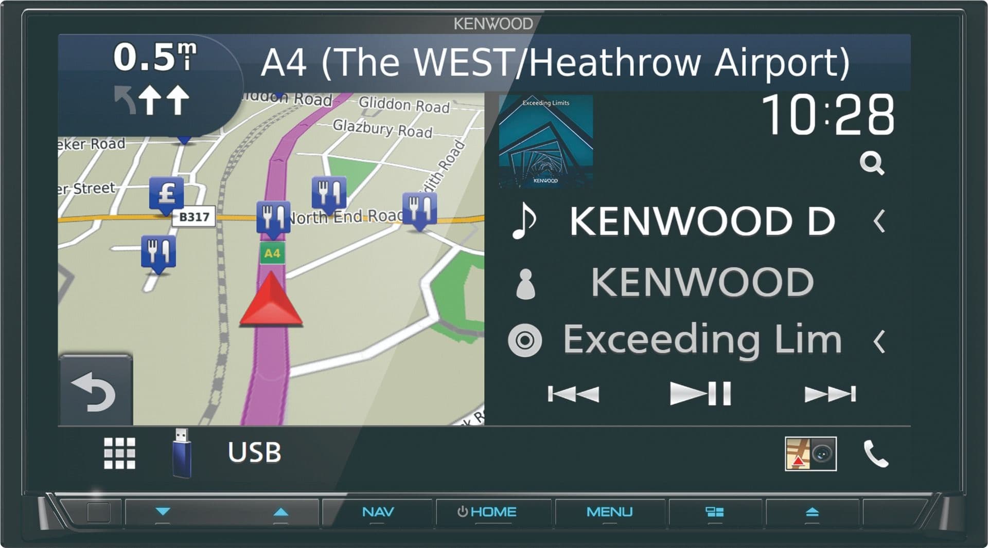 KENWOOD MULTIMEDIASPILLER MED NAVIGASJON DAB+ OG BLUETOOTH