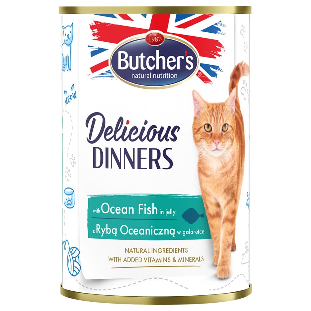 Megapakke med Butcher's Delicious Dinners, 48 x 400 g - Med sjøfisk
