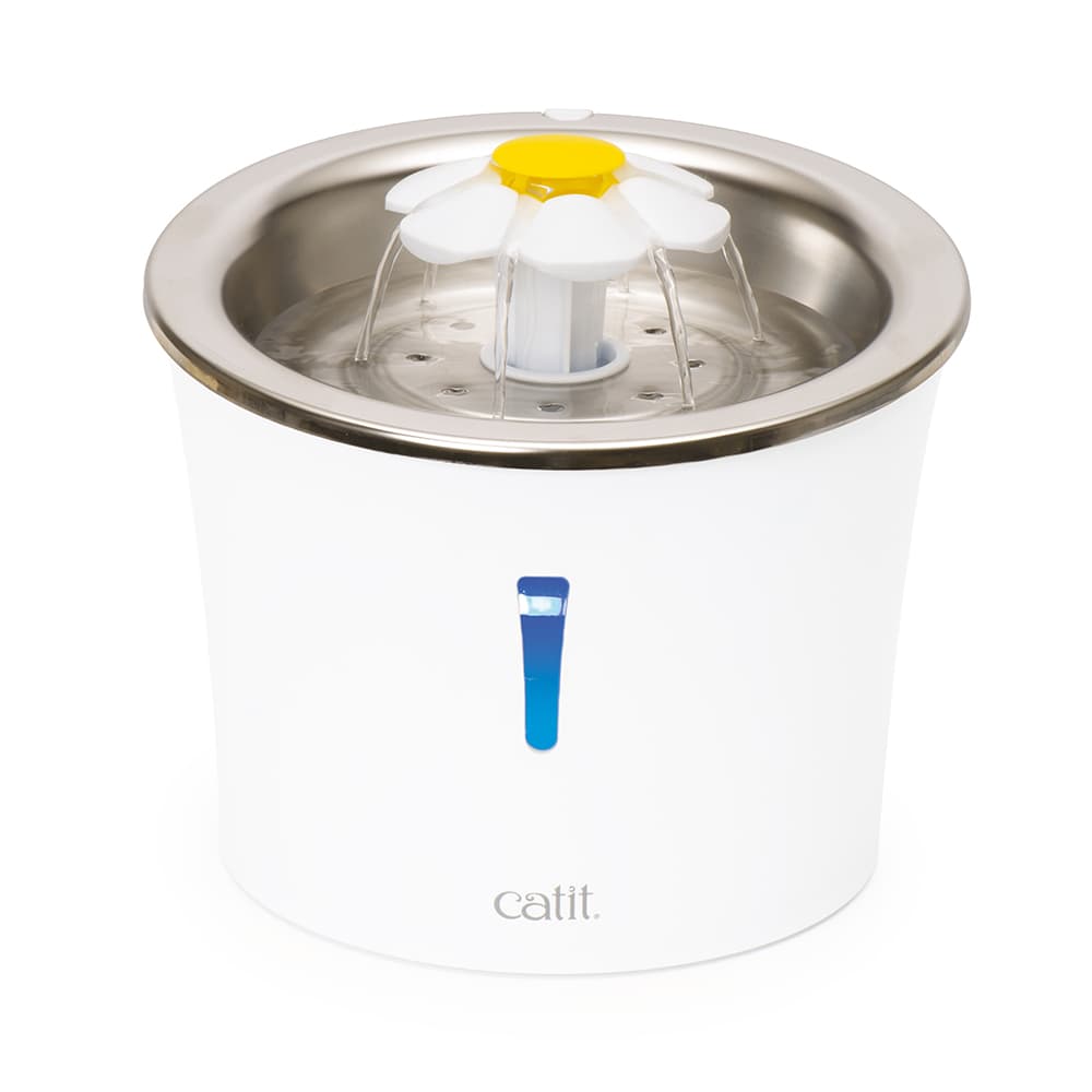Catit Blomsterdrikkefontene rustfritt stål - Drikkefontene 3 Liter