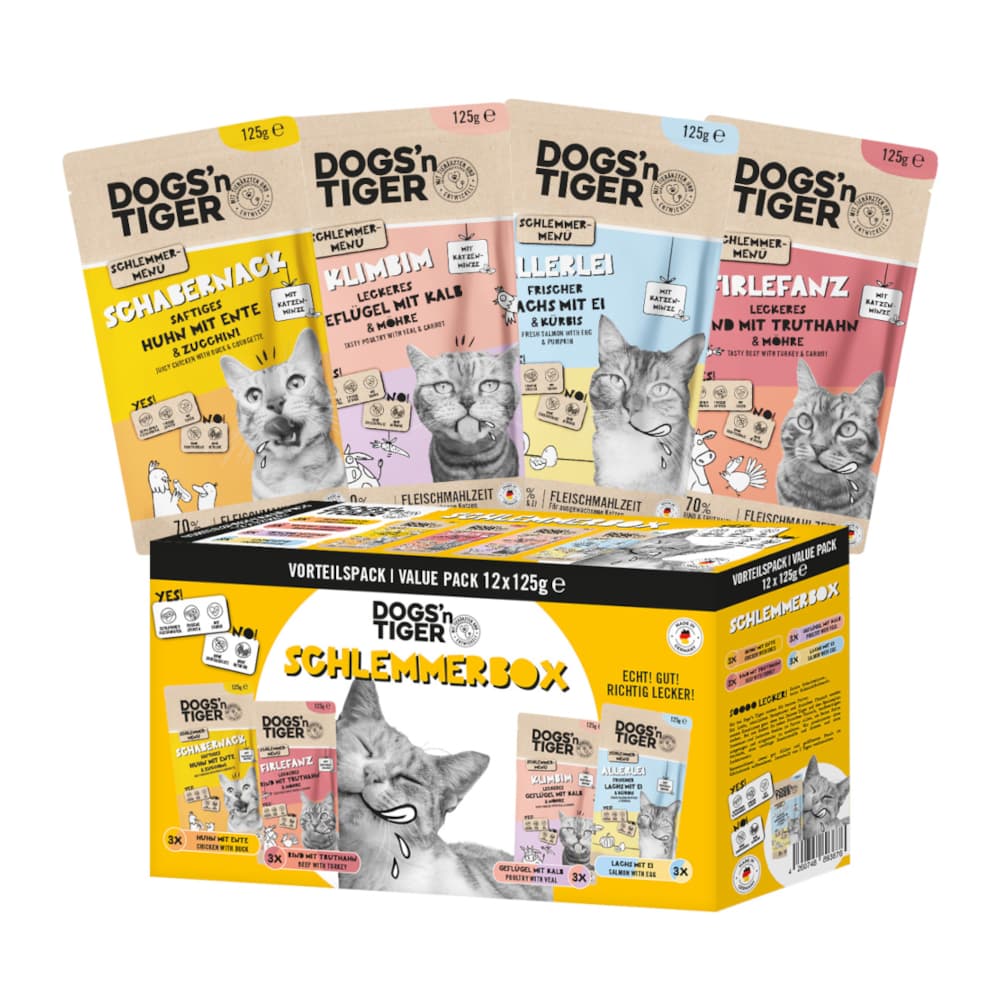 Økonomipakke Dogs'n Tiger Cat 24 x 125 g - Mix (4 varianter)