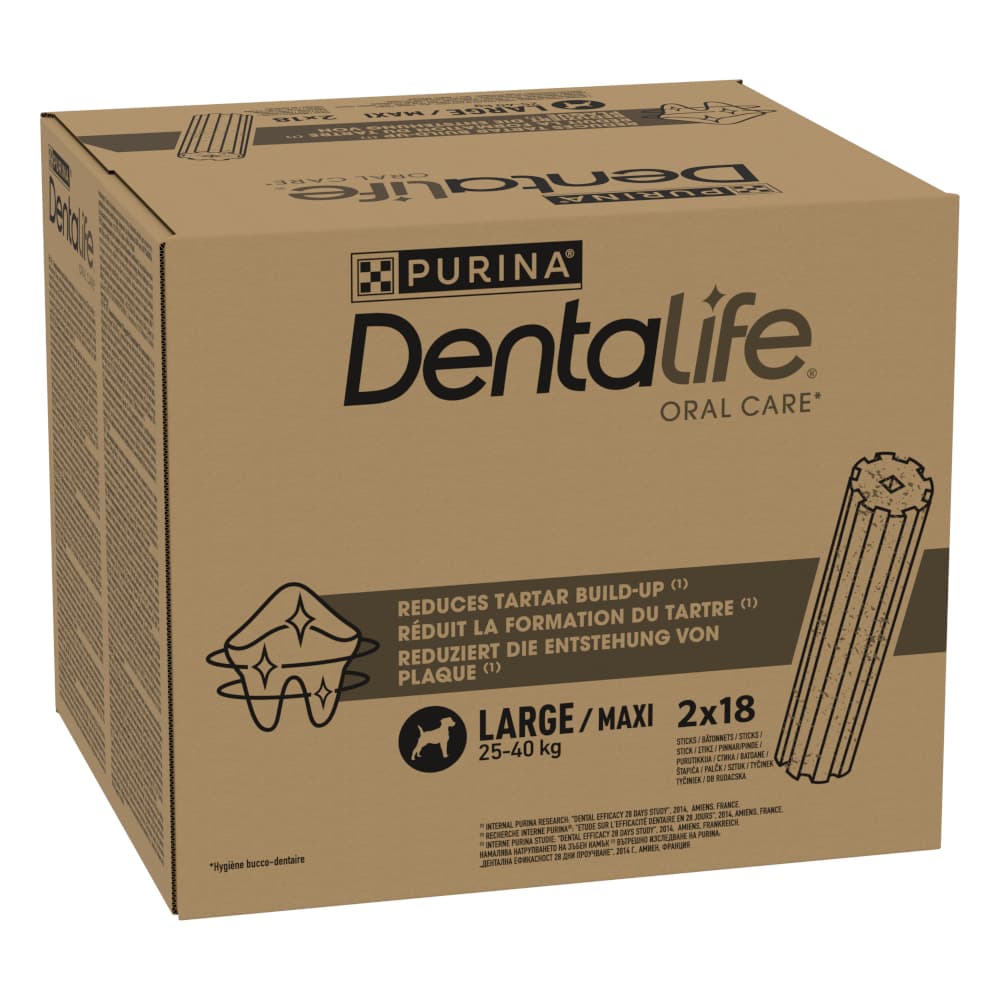 Purina Dentalife daglig tannhygiene-snacks for store hunder - 36 Sticks (12 x 106 g)