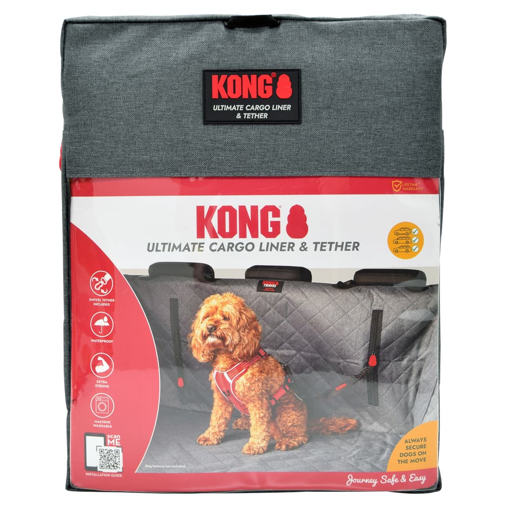 KONG Ultimat bilsetetrekk med sikkerhetsbelte - L 135 x B 107 x H 55 cm