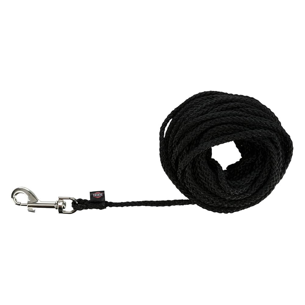 Trixie Sporline rund, svart - Str S–M: 5 m lang, Ø 5 mm