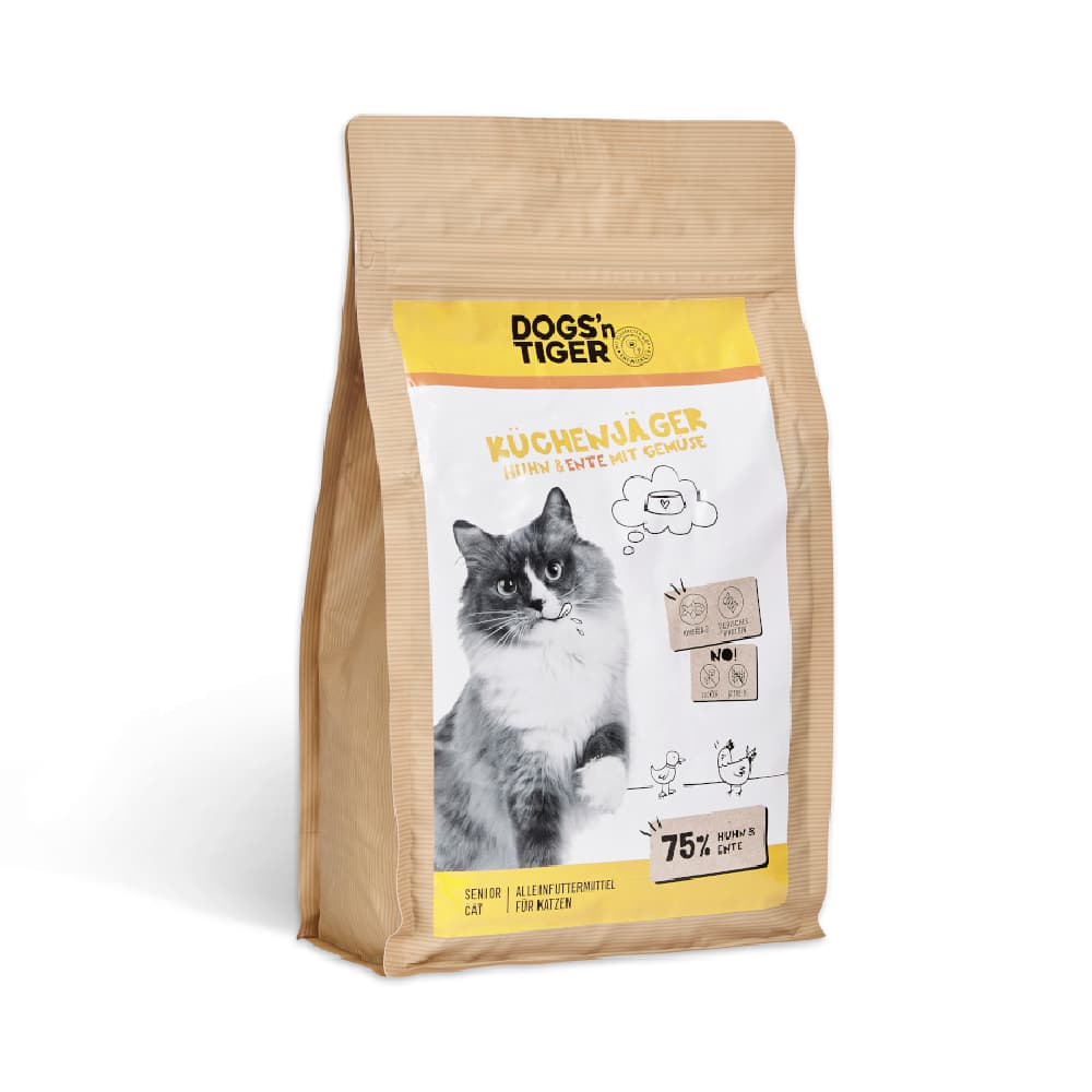 Dogs'n Tiger Cat Senior Kitchen Hunter Kylling & And - Sparepakke: 6 x 1,5 kg