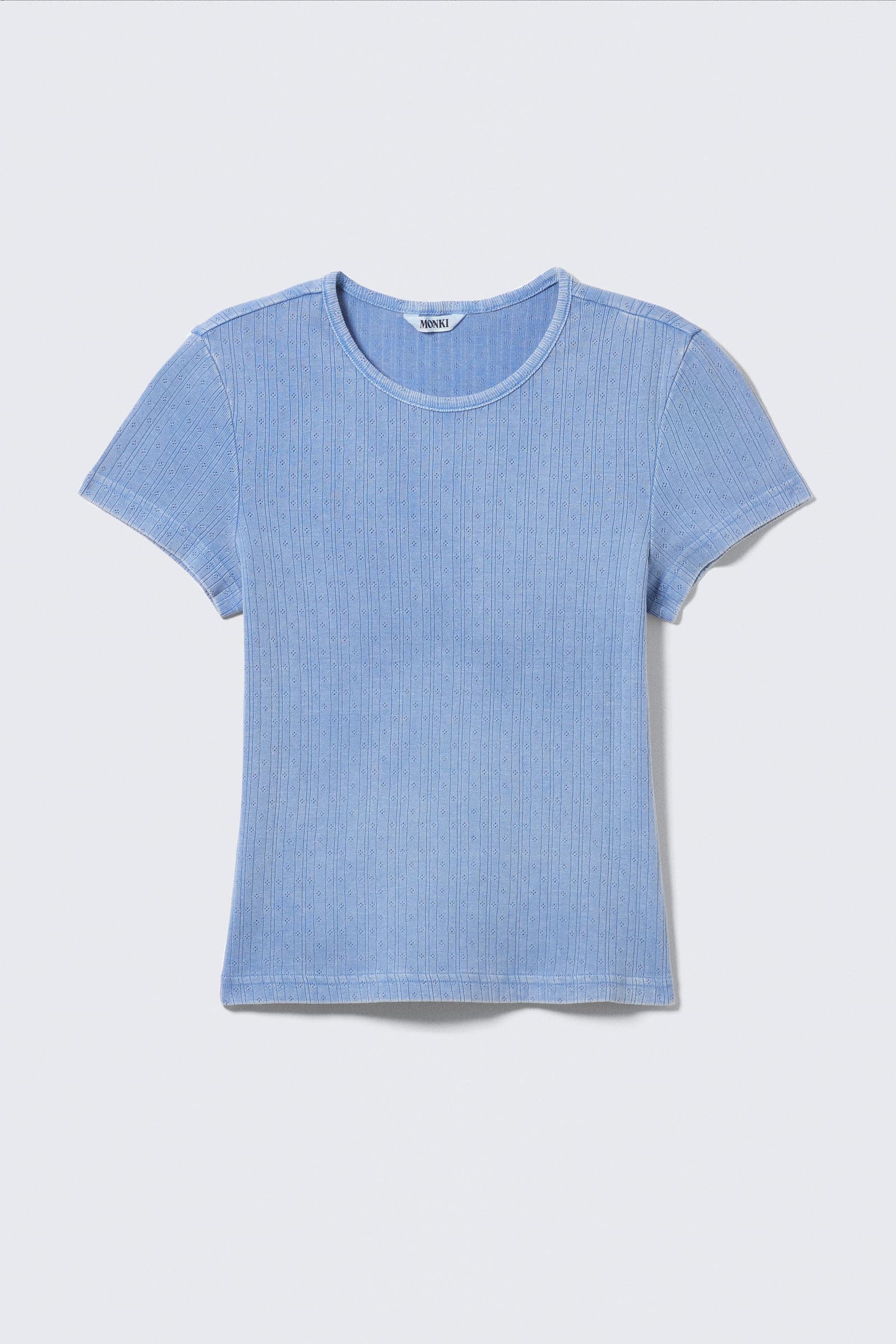 Soft Short-Sleeved Pointelle Top