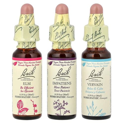 Bach, Originale blomstermidler, motivasjonssett, få det gjort, 3 pipetter, 10 ml per stk.