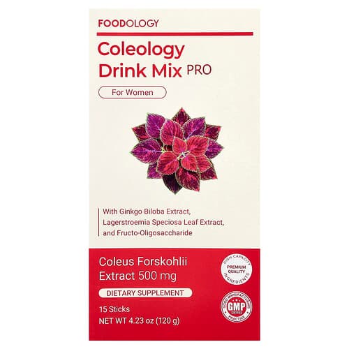 Foodology, Coleology drikkeblanding Pro, for kvinner, 15 pinner, 8 g hver