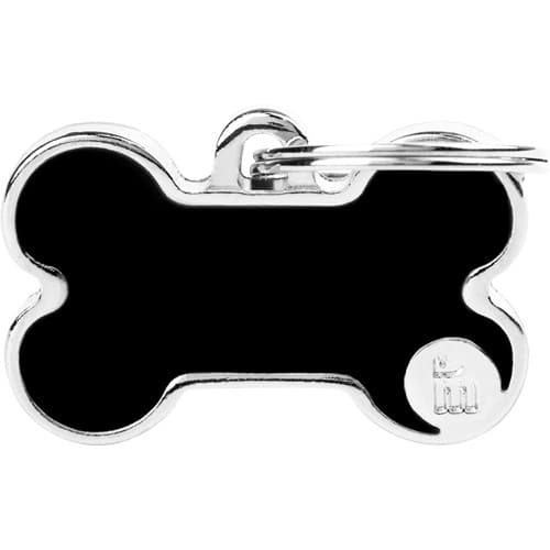 Myfamily Basic Bein håndlaget ID tag - 29x20 mm - Sort
