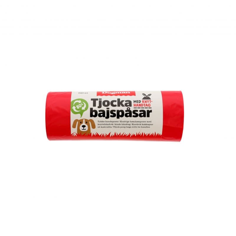 Slitesterk hundepose med knytehåndtak - Rød
