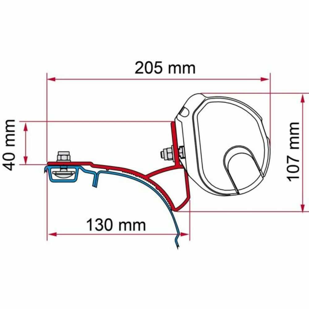 Monteringsbrakett for F35Pro VW T5/T6 Multivan Transporter (98655R004)