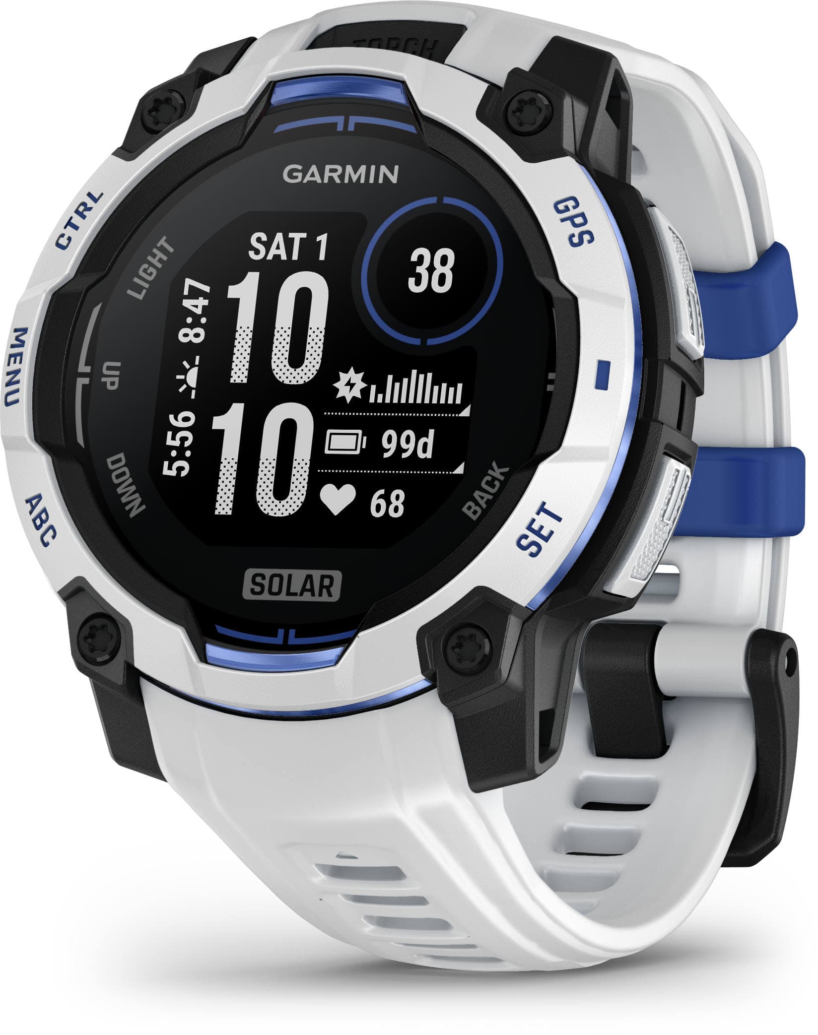 Garmin Instinct 3 Solar 45mm Whitestone/Whitestone/Bolt Blue