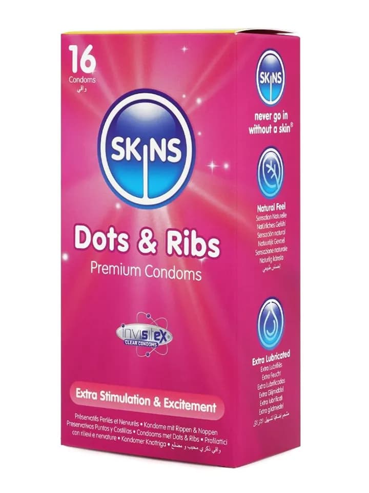 Skins Dots & Ribs Condoms 16-pack
