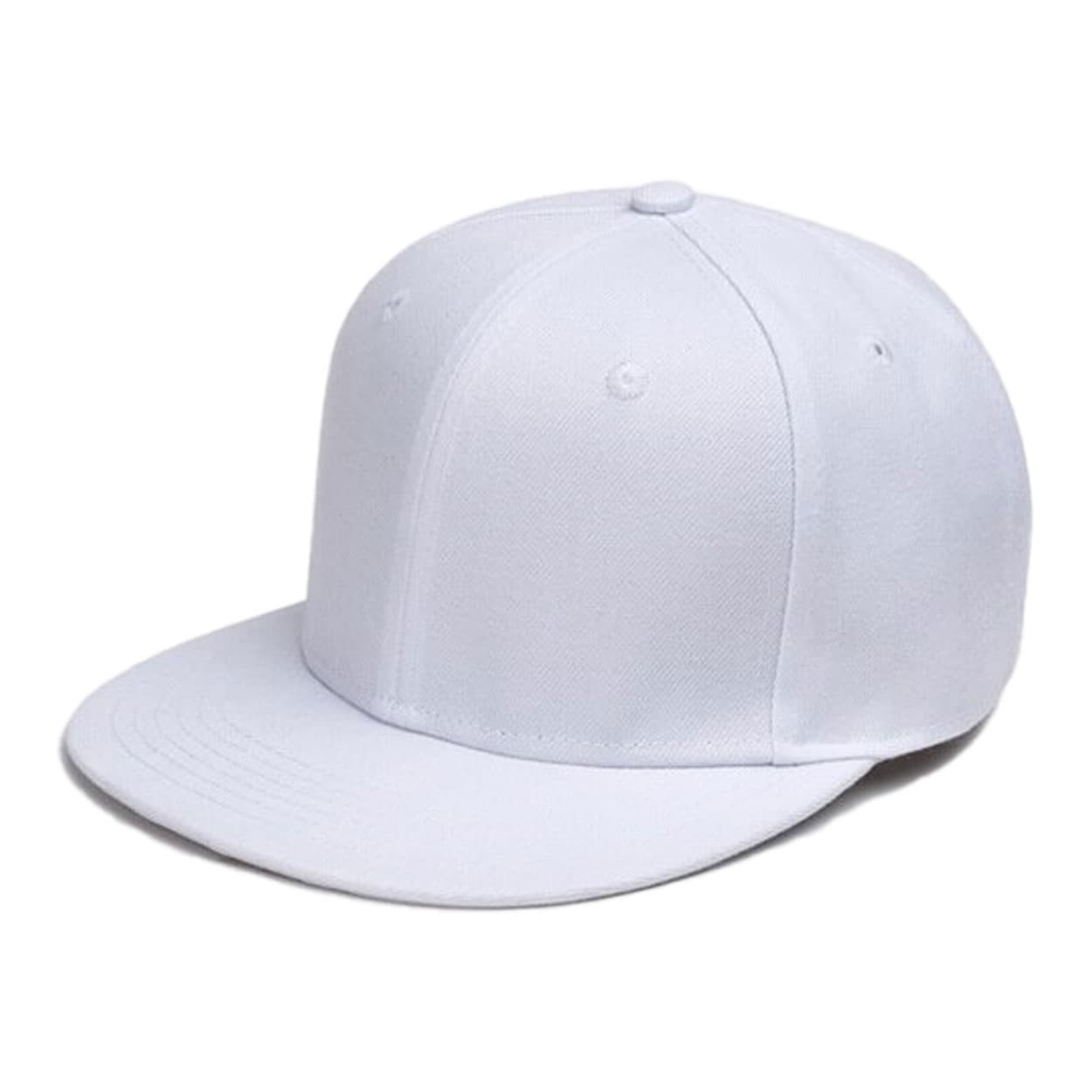 Hvit cap snapback med spenne