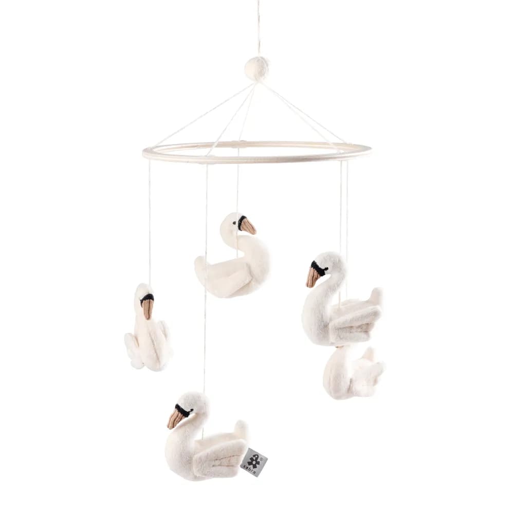 Sebra babymobil med svaner