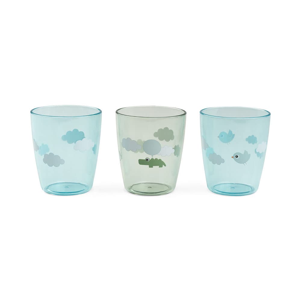 Done by Deer Yummy miniglass 3-pakning Happy clouds Green