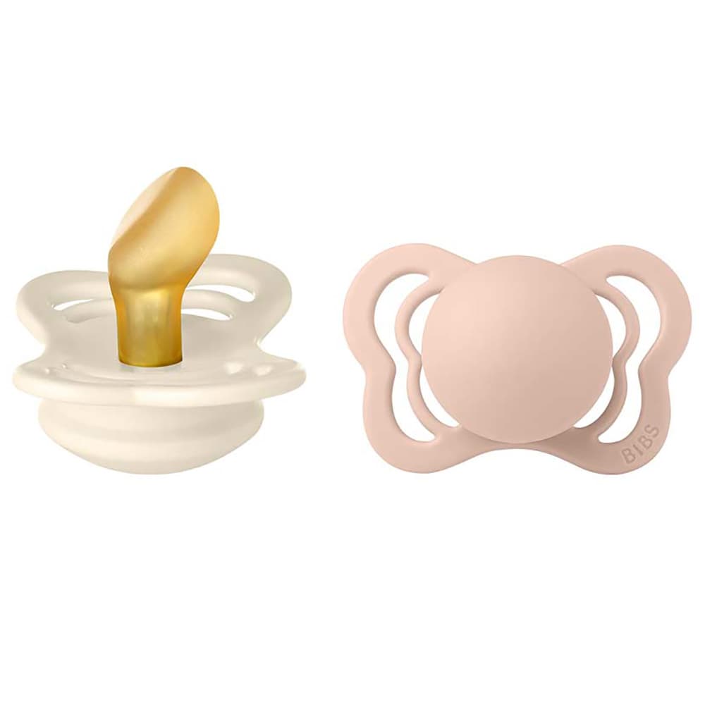 BIBS smokk Couture 2-pakning lateks 0-6m Ivory/Blush