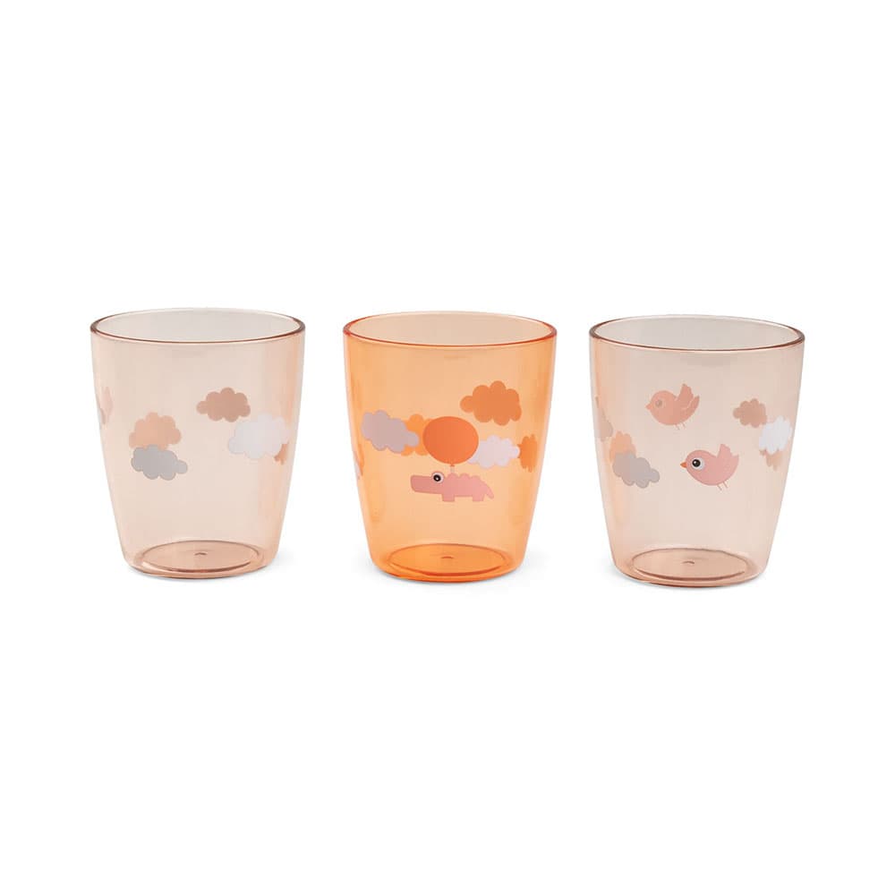 Done by Deer Yummy miniglass 3-pakningHappy clouds Papaya